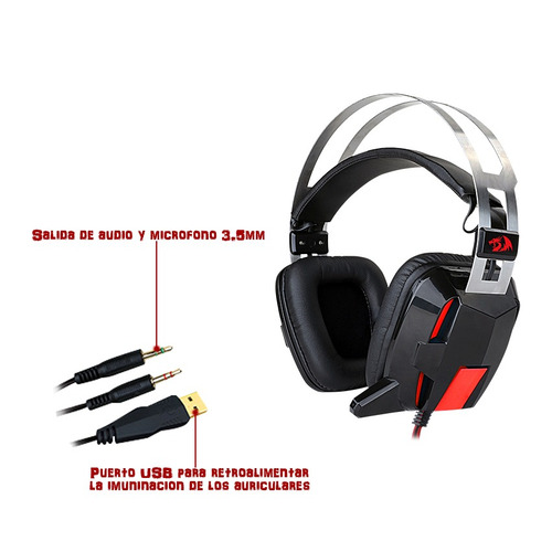 Redragon Audífonos Gamer Lagopasmutus Vibración Y Backlight