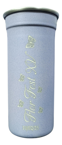 15 Vasos De Aluminio + Sorbete Para /souvenir/fiestas/15años Lila