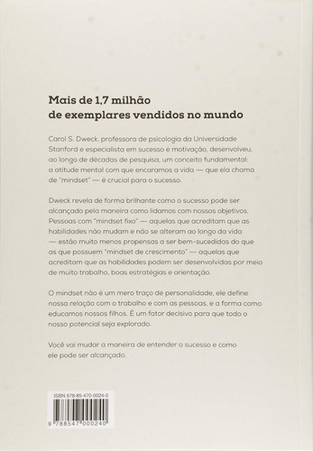 Livro Mindset: A Nova Psicologia Do Sucesso