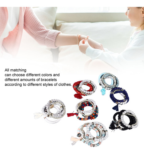 Pulseira Colorida Com Miçangas Para Mulheres