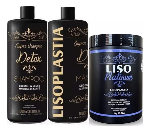Combo Detox Liso Plastia E Mascara Matizadora Antifrizz