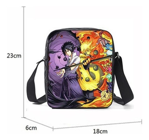 C 3 Mochilas Naruto Con Fiambrera Uzumaki Sasuke For Niño