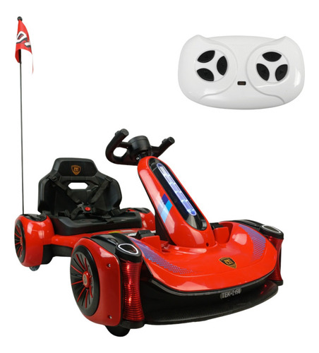 Go Kart Montable Electrico Control Remoto Luz Y Sonido 12v Color Rojo