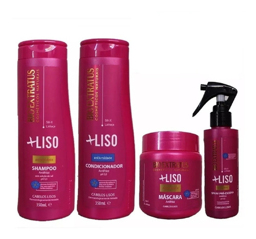 Bio Extratus Mais Liso Shampoo Condicionador Máscara Spray 