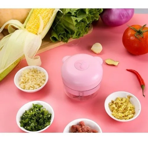 Imagen 4 de 6 de Picador De Ajo Prensador Moledor Ajo Verduras Eléctrico Usb