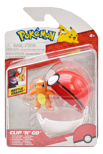 Pokemon Clip N Go Charmander Con Poke Ball 4cm Jazwares