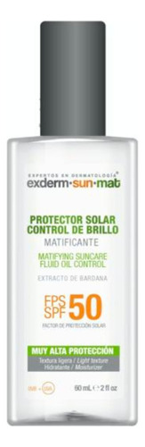 Protector Solar Fps 50 Control De Brillo Exderm Sun Mat