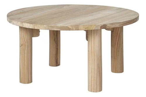 Mesa De Centro Redonda En Madera Teca Maciza Ref. Maciza37