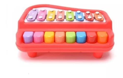 Xilofone E Piano De Brinquedo Infantil Criança Com Partitura Cor