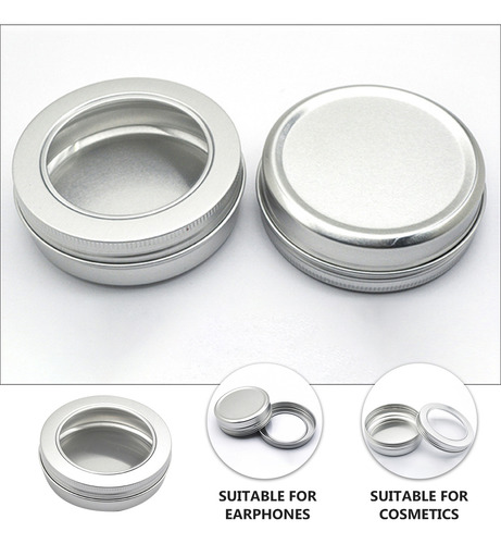 24 Tarros De Aluminio De 100 Ml Con Tapa Transparente A Prue