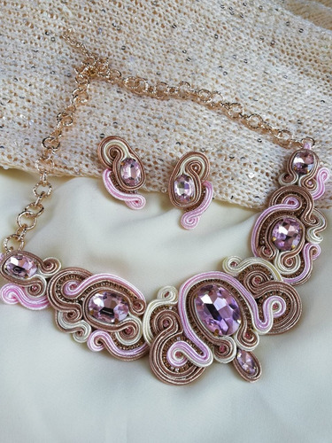 Collares En Soutache+arete 