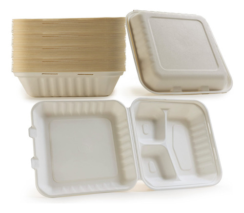 Recipientes Para Alimentos Green Wave 9x9x3, 3 Compartimento