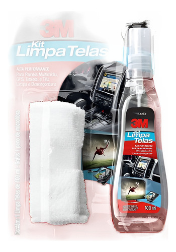Limpa Tela Lcd 3m 100ml C/ Flanelas Kit 3 Peças