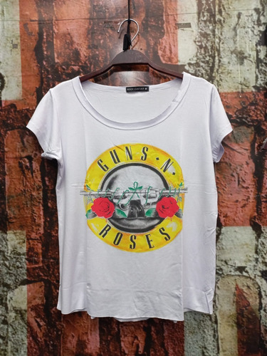 Camiseta Guns 'n' Roses Branca Feminina 