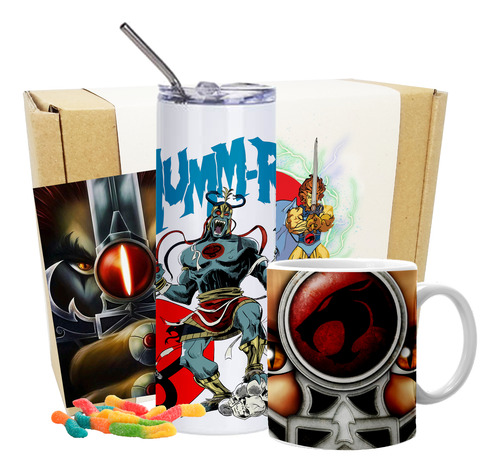 Kit De Regalo Con Taza Y Termo Thundercats Personalizado