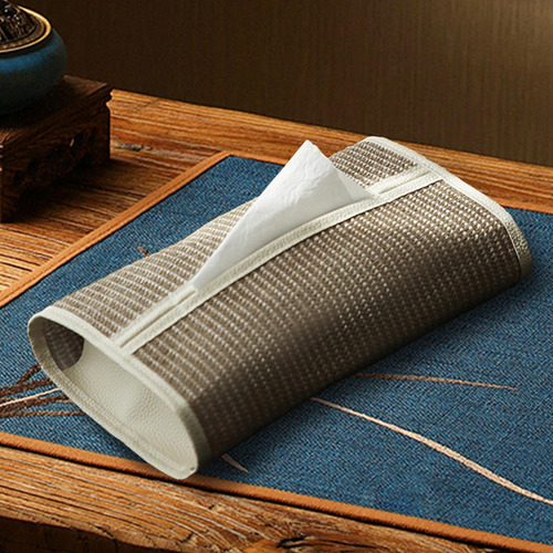 Caja De Pañuelos De Papel Tejida Rectangular, Reutilizable,