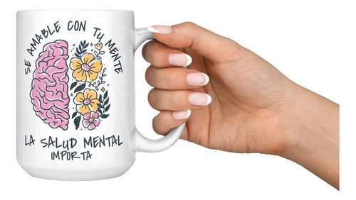 Taza Grande 15 Onzas Se Amable Con Tu Mente Personalizable