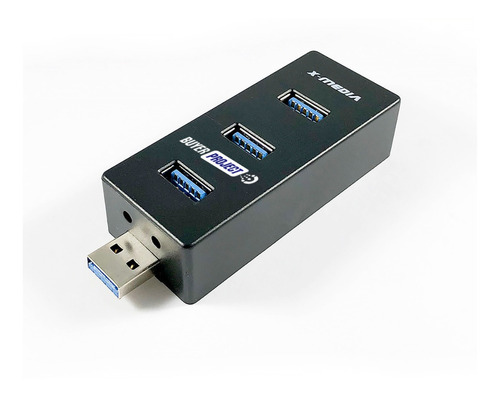 Mini Hub X-media De 4 Puertos Usb 3.0 Expandible + Adaptador