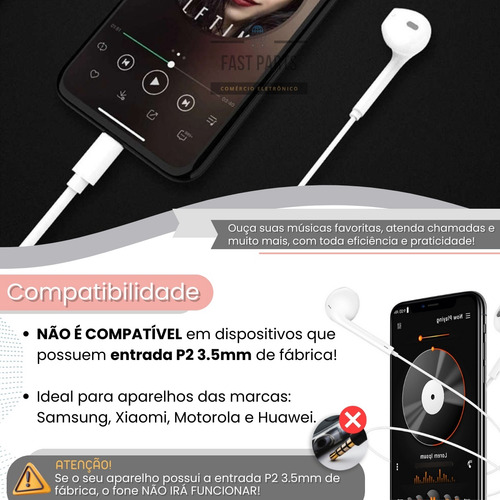 Fone De Ouvido Para Samsung Tipo C Adaptador Toda Linha A 5g