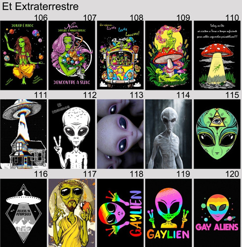 Imagem 8 de 10 de Kit 10 Placas Decorativas Et Extraterrestre Alien