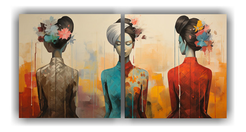 160x80cm Cuadros Abstractos De Meninas Bastidor Madera