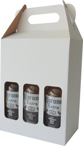 10 Caja Portabotella 6 Cerveza Boxlunch Sixpack Cartón Kraft