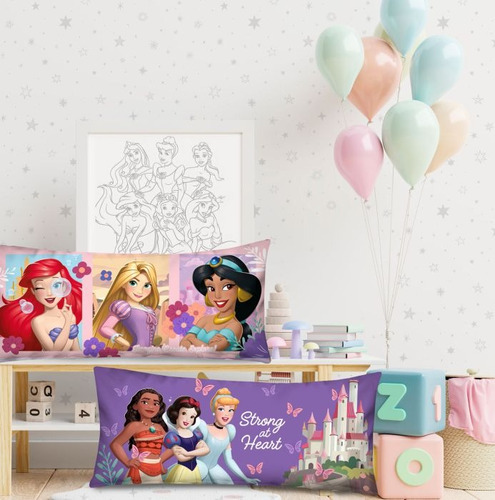 Almohada Larga Doble Vista Princesas Providencia Colores Varios