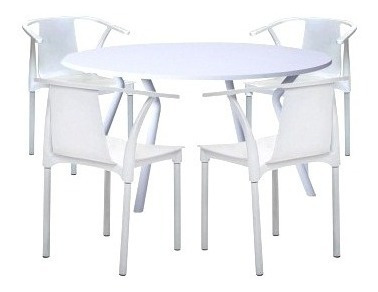 Juego De Comedor Mesa Magnolia 110 + 4 Sillas Palta White 