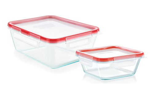 Set Contenedores Medianos Fresh Lock Pyrex Taper Vianda