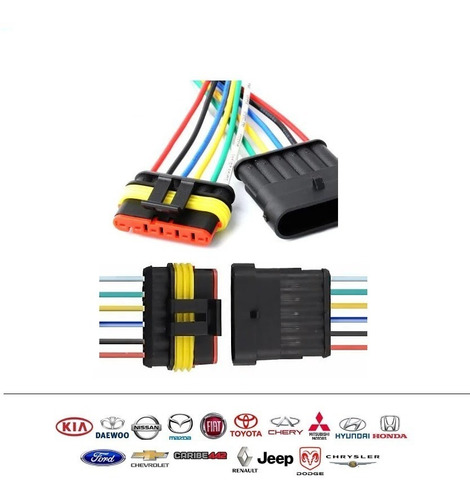 Conector Macho Y Hembra 6 Pines Automotriz