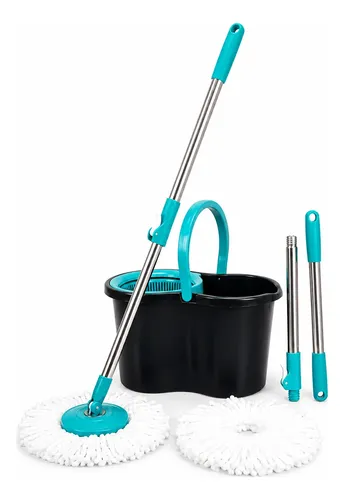 Mop Giratorio Mop Giratório 360 Com Esfregão E Centrifuga Balde 8,7 Litros Preto