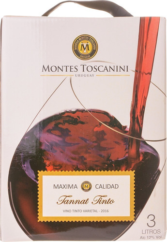 Vinho Montes Toscanini Tannat Bag In Box 3 Litros