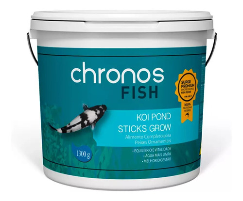 Ração Peixe Carpa Chronos Fish Koi Pond Sticks Grow 1,3kg