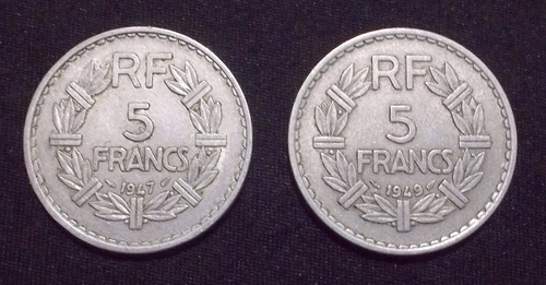 Francia - 5 Francos 1947 - 1949 (2 Monedas)