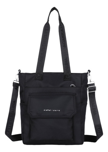 Cartera Marina Agarrate Catalina Negro Liso Níquel Negro