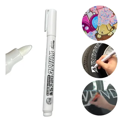 Caneta Acrílica Branca Merisen White Maker Permanente 1,5mm Branco