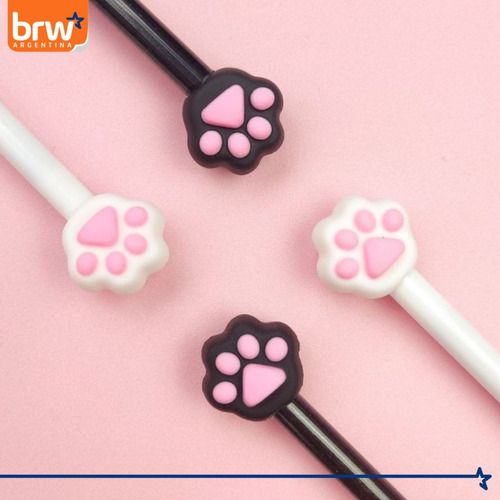 Lapicera Microfibra Souvenir Kawaii Cute Pack 12 Unidades Blanco/negro Azul/negro