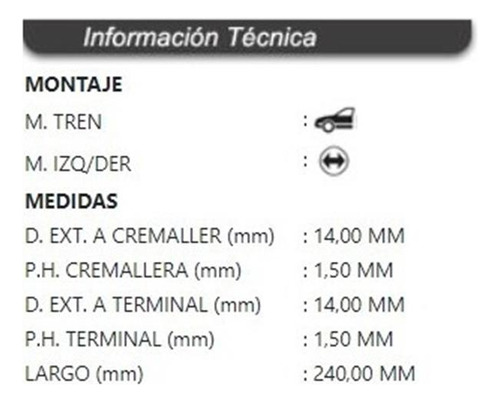 Terminal Axial Delantera Changan Benni, Mg Zs 2008-2022 Par