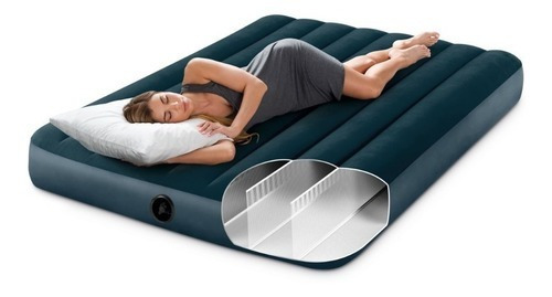 Colchon Inflable Intex 64755 King Dura Beam Standar 152 X 20 Azul
