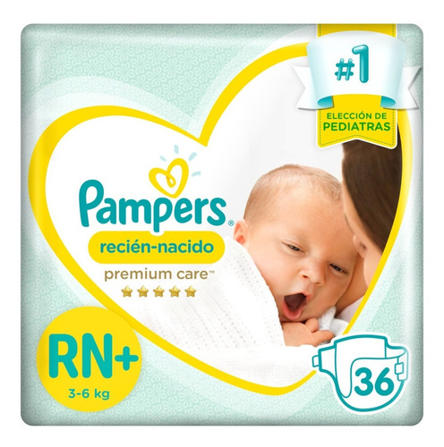 Pampers Premium Care Rnx36 Hasta 6 Kilos Género Sin género Tamaño Recién nacido (RN)