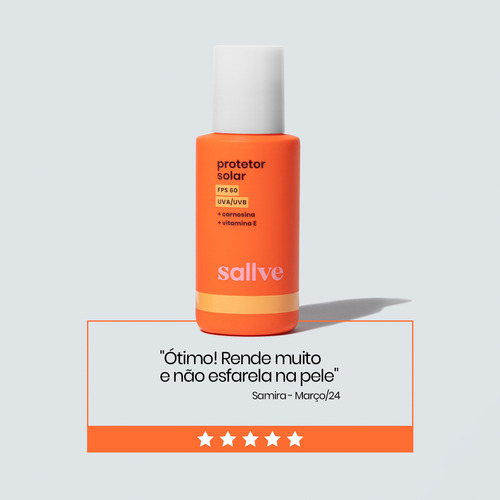 Protetor Solar Vegano Fps 60 Uva/uvb 40g Sallve