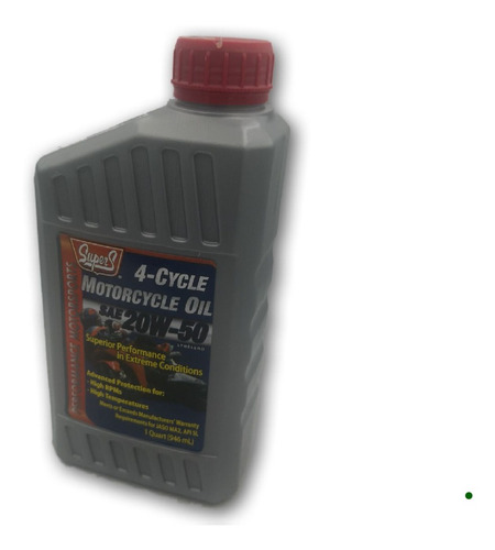 Imagen 3 de 4 de Aceite 4t 20w50 Semi Sintetico Super S 946ml Moto