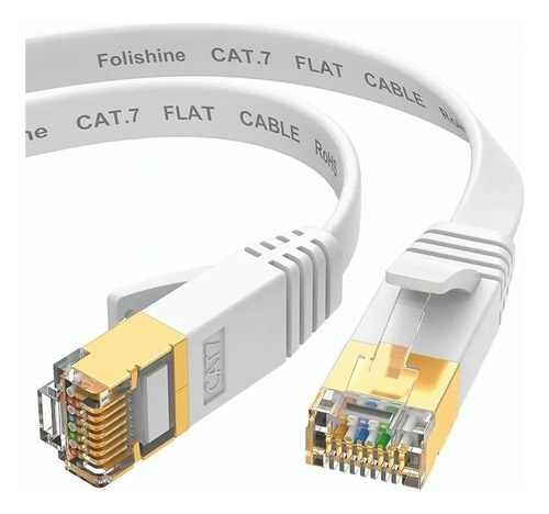 . Cable Rojo Plano Ethernet Cat 7 Rj45 Lan Bobina Stp 20 .