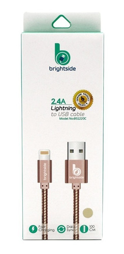 Cable Datos Metal Lightning A Usb 1 Metro Brightside Bs1220c