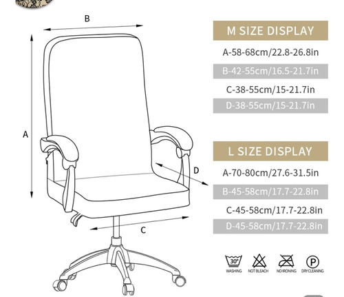 Funda De Silla Especial Para Silla Escritorio Con Posabrazos