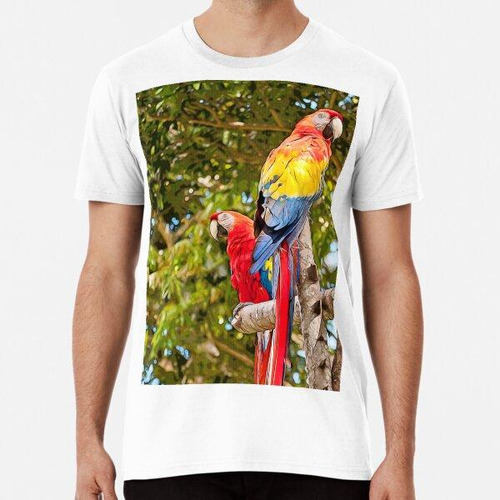 Remera Serie Paisajes - Pajaros Y Guacamayas En Su Estado Na