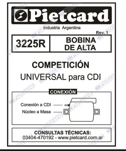 Bobina De Alta Competición 3225 R Pietcard