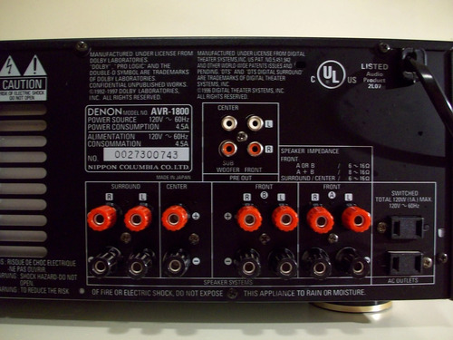 Amplificador Denon Para Home Theather Avrx-1800h