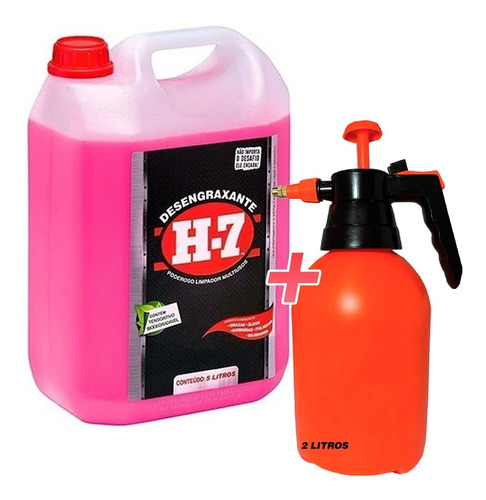 Desengraxante H7 5 Litros Limpeza Pesada + Pulverizador *