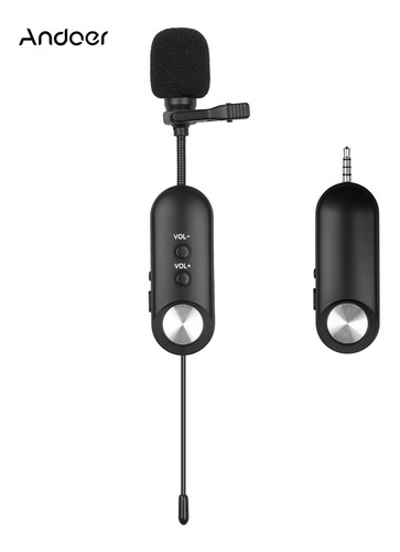 Andoer Wireless Lavalier Solapa Micrófono Recargable